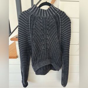 Free People Black Mock Neck Sweater